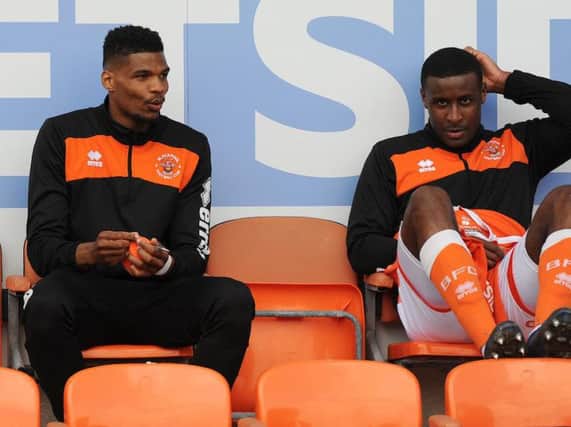 Michael Nottingham, left, has been in and out of the Blackpool side this season