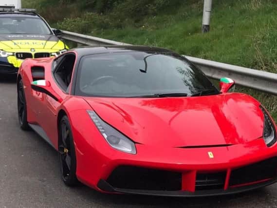The Ferrari stopped on the M6