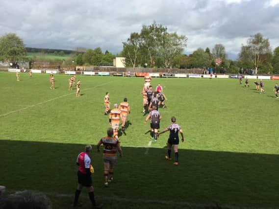 Lineout action as the sun finally came out for Fylde's game at Otley