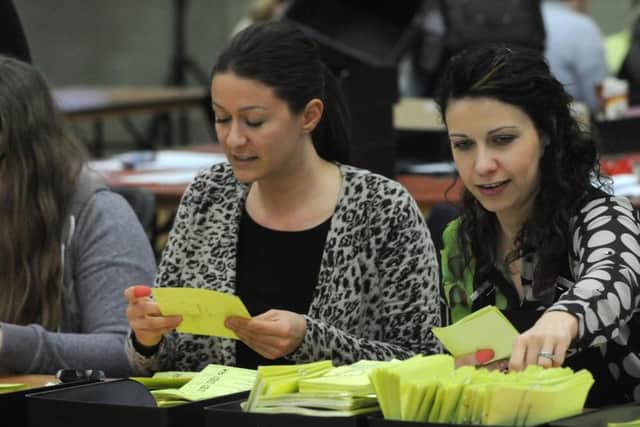 Votes are counted at a previous election in Blackpool