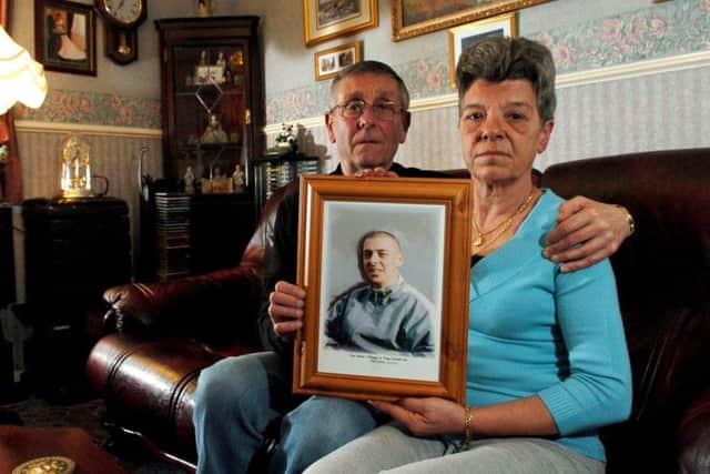 Parents of murder victim Shaun Higgins, Stan and Kath Higgins, at their home in Ribbleton in 2007