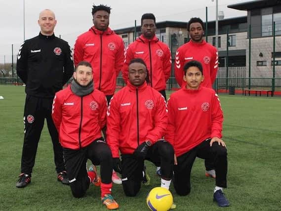 Aspiring young players at the Fleetwood Town International Football Academy