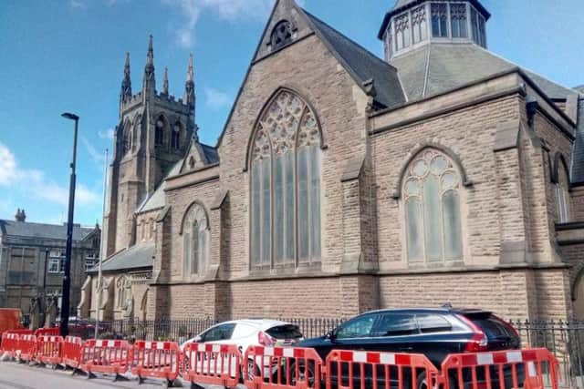 The lay-by outside the Sacred Heart church in Talbot Road, which has been re-dug up by contractors after issues were spotted by the council