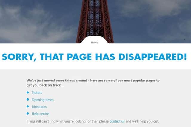 Jungle Jim's page on the Blackpool Tower website was removed abruptly.