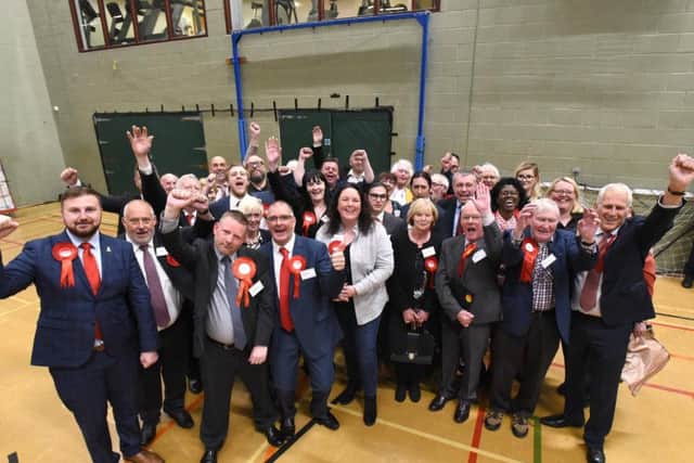 Labour celebrating victory in the Blackpool Council elections