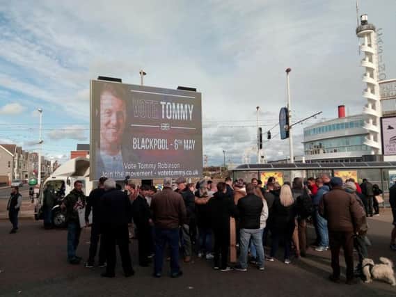 The Tommy Robinson rally event in Blackpool