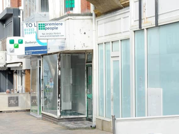 Empty shops in Blackpool town centre