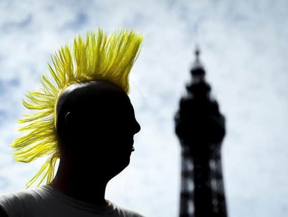 Punks arrive in Blackpool for the Rebellion Festival weekend in 2018