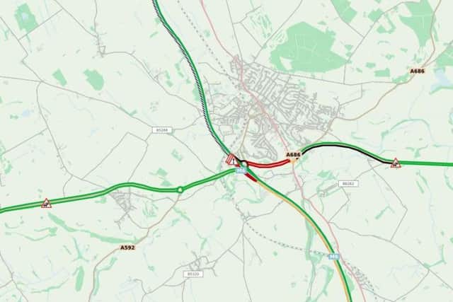A map showing the M6 closure.
