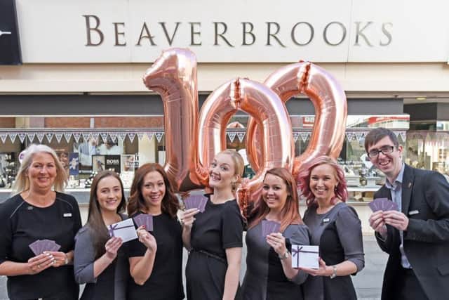The team from Beaverbrooks' Blackpool store ready to celebrate the company's 100th anniversary