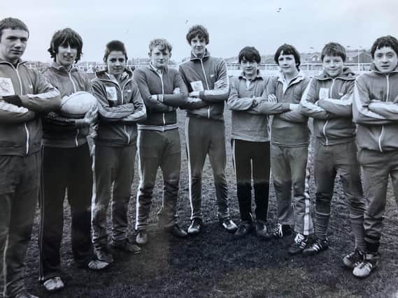 Collegiate RUFC. Pictured from left; C. Blackburn, M. Benson, S. Eaves, D. Riley, P. Newton, C. Bancroft, A. Escott, S. Hipgrove and P. Bond.