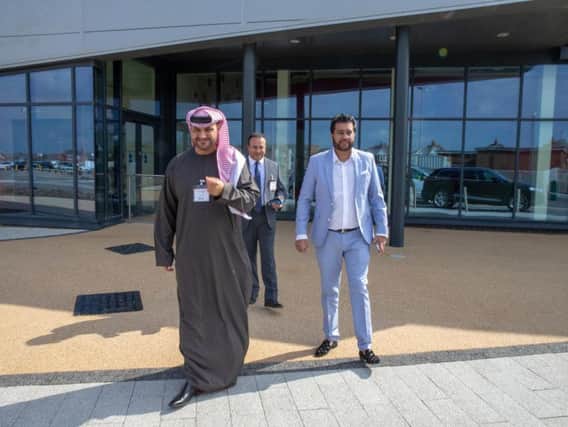 A delegation from the UAE  has visited Blackpool Airport Enterprise Zone. Pictured left to right area, His Excellency Mahmood AlHashmi, Rishi Somaiya, Atif Malik