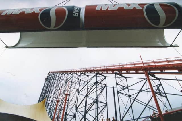 The Pepsi Max can station being lowered into place