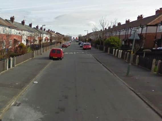 Lindel Road, Fleetwood, where a man was trapped under a jacked car