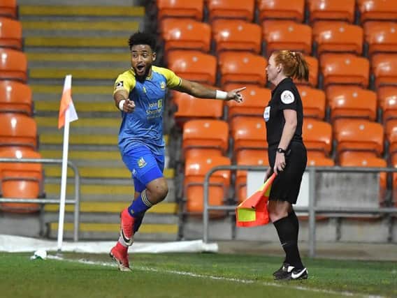 Yussuf scored twice against Blackpool in the FA Cup this season