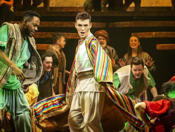Union J member Jaymi Hensley dons the famous coat for his role in Andrew Lloyd Webber and Tim Rice's Joseph and the Technicolour Dreamcoat