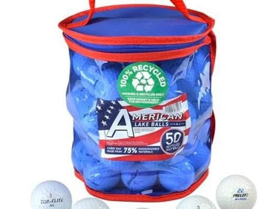 The recycled bag for golf balls from Second Chance