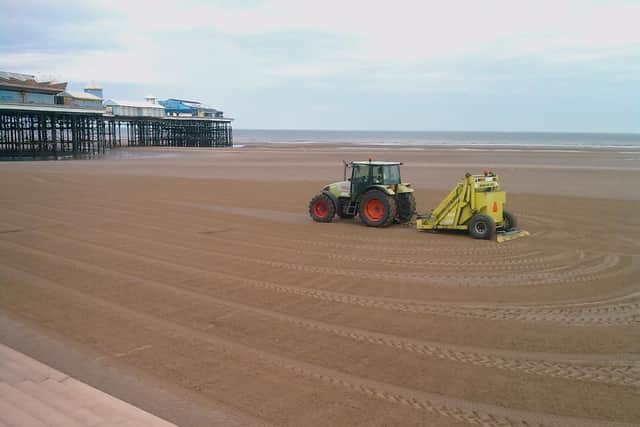 Beach cleaning at Blackpool