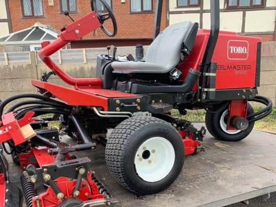 The new sit-down mower at Blackpool's Squires Gate training ground. Picture: David Jones