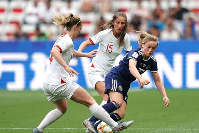 England and Scotland in action at the women's World Cup