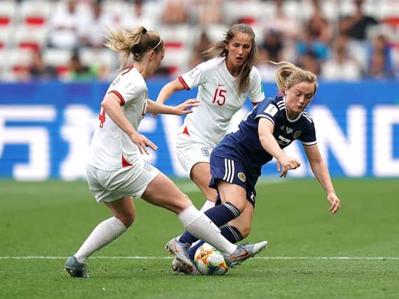 England and Scotland in action at the women's World Cup
