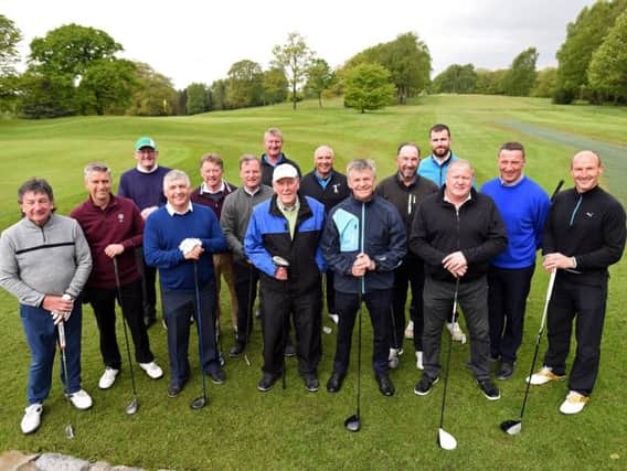 Former footballers from Blackpool, PNE, Wigan and Bolton take part in a golf tournament at Shaw Hill Golf Club