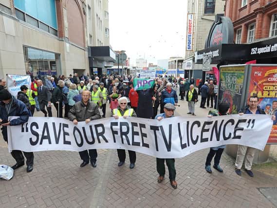 The scrapping of over 75s free TV licenses was on the agenda for the parade
