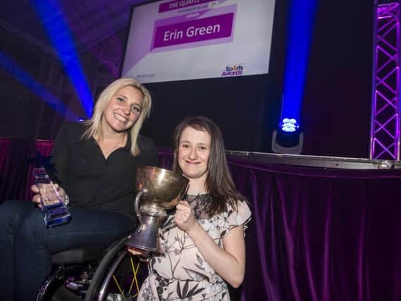Paralympian Shelly Woods with double award winner Erin Green