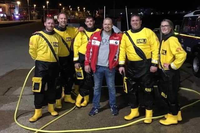 Martyn Bibb with the rest of the RNLI crew