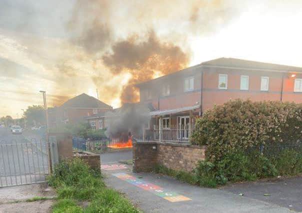 Arson attack at Grange Park children's centre. Picture by Natasha Shaw