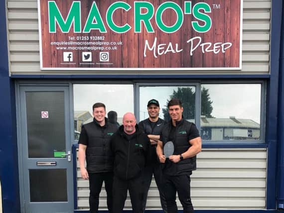 Zack, far right, and the team at Macros Meal Prep.