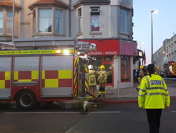 The scene of the blaze on Dickson Road. Picture: Jane Reilly