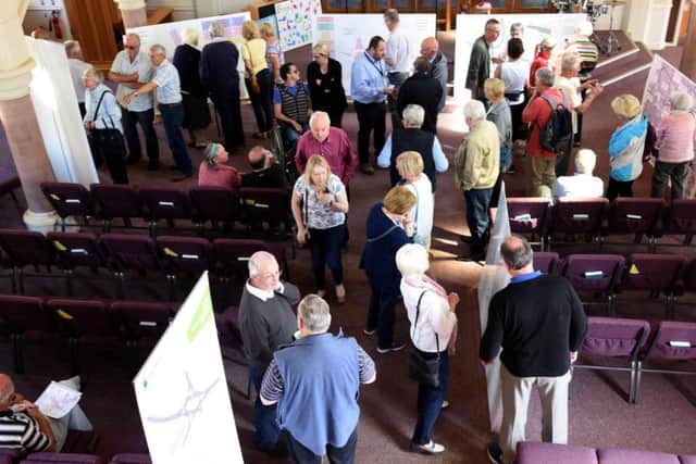 Residents gather to view the plans for the Norcross Roundabout at Thornton Methodist Church