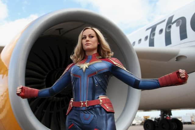 Captain Marvel for Madame Tussauds Blackpool photographed at Manchester Airport.

Picture: Jason Lock

Further info: 
Rebecca Parr
Digital Marketing & PR Executive (Blackpool Cluster)
Office: 01253 629236
Mobile: 07557780591
Email: rebecca.parr@merlinentertainments.biz
Merlin Entertainments (Blackpool) Ltd | The Blackpool Tower | The Promenade |Blackpool |FY1 4BJ

Full credit always required as stated in T&C's. PR and Press release use only, no further reproduction without prior permission.

Picture © Jason Lock Photography
+44 (0) 7889 152747
+44 (0) 161 431 4012
info@jasonlock.co.uk
www.jasonlock.co.uk
