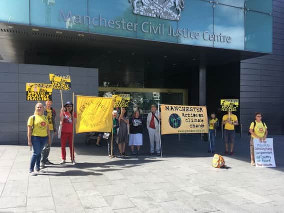 Protesters in Manchester last year to oppose Cuadrilla's injunction