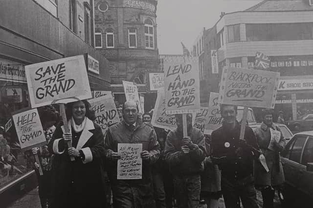 A photograph from the march in 1974 to save The Grand Theatre