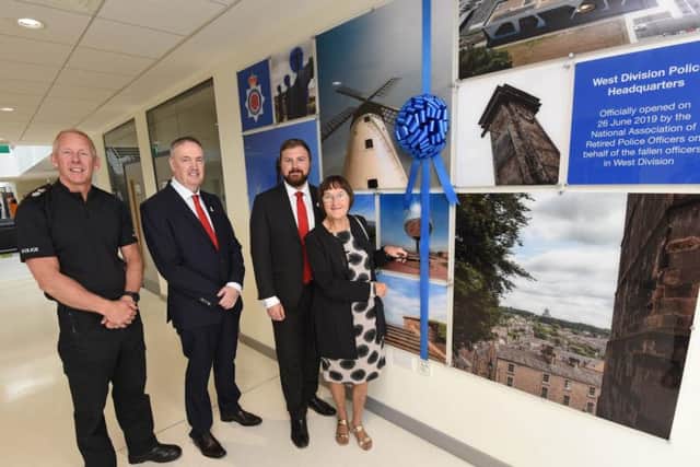 Lancashire Constabularys Chief Constable Andy Rhodes, Lancashire Police and Crime Commissioner Clive Grunshaw, Deputy Lancashire Police and Crime Commissioner Chris Webb and chairman of the Blackpool and District Branch of NARPO Christine Pickard
