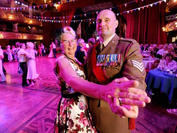 Ann Petty takes to the floor with Sgt Mark 'Casper' Grainger at the Tower Ballroom tea dance