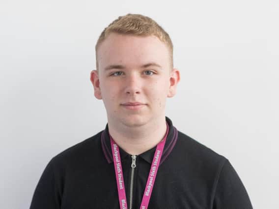 Jakob Johnson, 17, is a student at Blackpool Sixth Form College