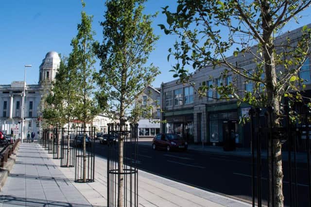 The new trees on Cookson Street in central Blackpool.
