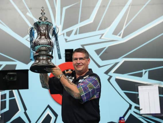 Gary Anderson will defend his Betfred World Matchplay crown in Blackpool  Picture: LAWRENCE LUSTIG / PDC