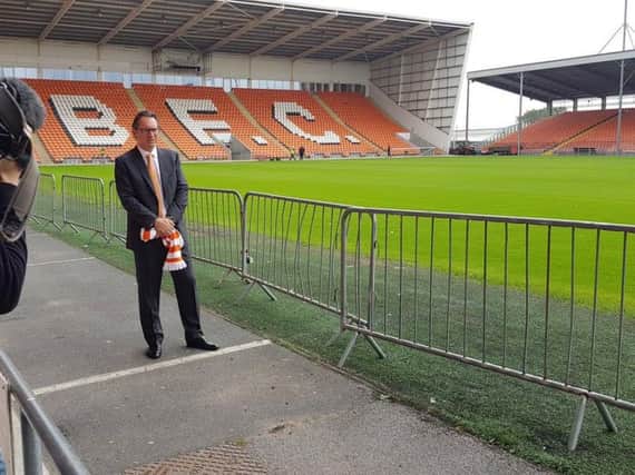 Simon Sadler was officially unveiled as Blackpool FC's new owner this morning