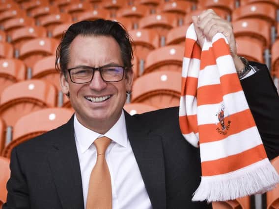Simon Sadler was unveiled as Blackpool's new owner yesterday