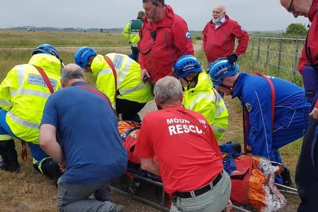 Emergency services at the scene. Picture by Fleetwood coastguard