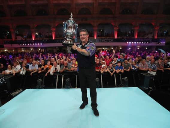 Gary Anderson will return to the scene of his 2018 Winter Gardens triumph Picture: LAWRENCE LUSTIG / PDC