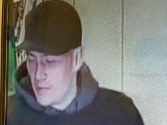 Police want to speak to this man after an electronic device was stolen from a shop in Central Drive, Blackpool on June 9