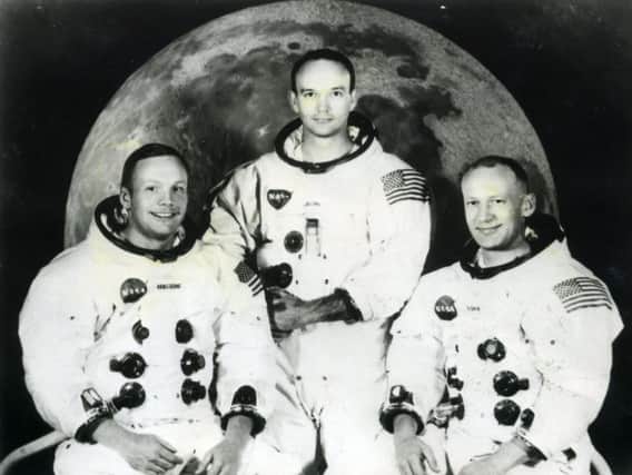 The US astronauts who took part in the Apollo 11 mission to the moon -  Neil Armstrong, Michael Collins and Edwin 'Buzz' Aldrin.