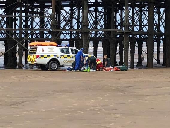 A casualty was recued and taken to hospital. Credit: Lytham Coastguard