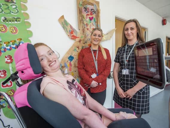 Mentor Jessica Forster (front) from St Annes, with Natalie Forsythe (left) and Rebecca Hodgson (right) from Beaumont College