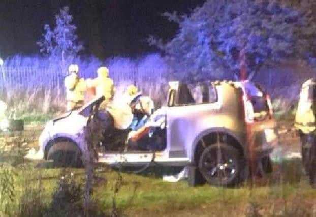 Fire crews had to cut two women free from the wreckage of a Skoda